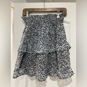 Mini High-waisted Flowy Flower Skirt